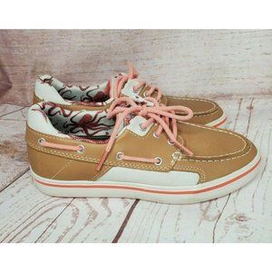 XTRATUF Salmon Sisters Finatic 2 Pink Tan Octopus Deck Shoes Size 7